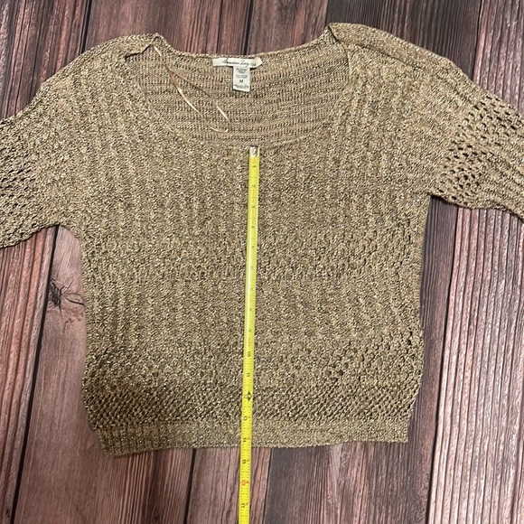Gold Shimmery Crochet Sweater - Picture 8 of 9
